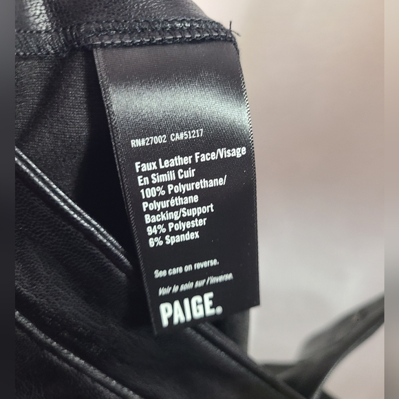 PAIGE Mesa Pant - Black Faux Leather Size 10 women's - Picture 10 of 14